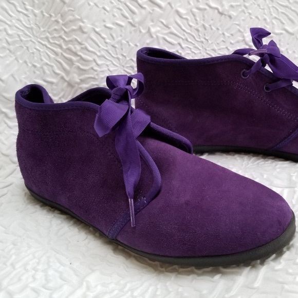 VTG 80s Keds Purple Suede Chukka Ankle Booties - Picture 11 of 16